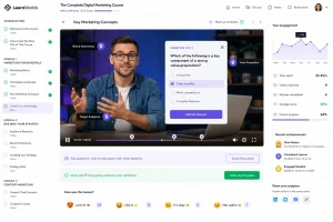 LearnWorlds interactive features boosting student engagement in online courses
