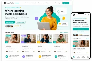 LearnWorlds user-friendly course site with intuitive navigation and design