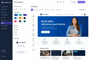 LearnWorlds customization options in Site Builder and Theme Explorer